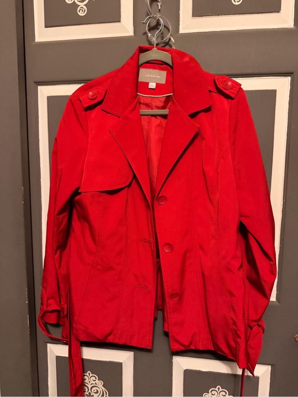 Red trench jacket - women